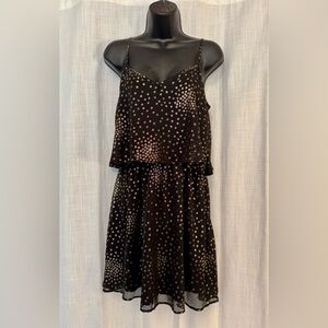 Black and Gold Polka Dot Dress
